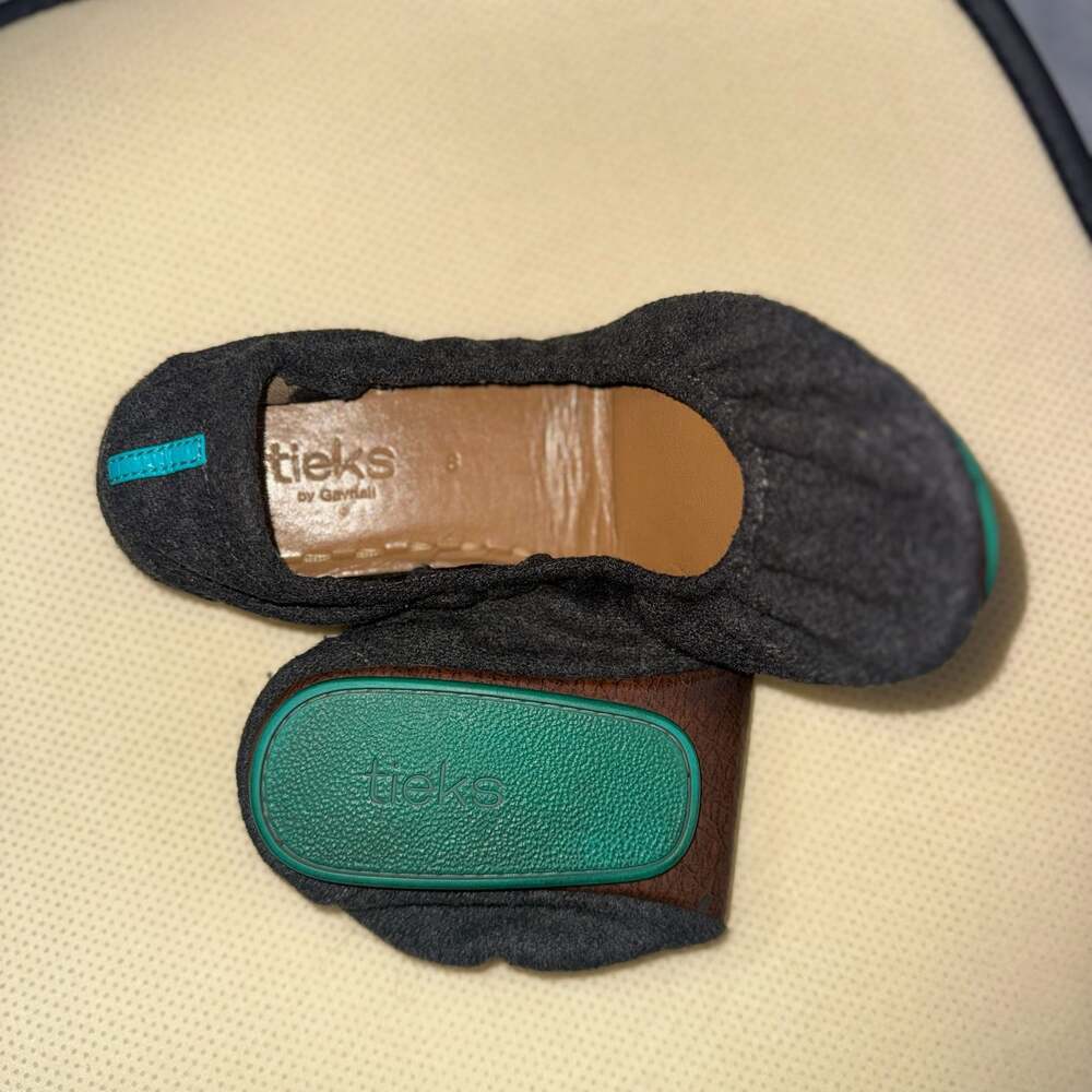TIEKS Greystone vegan wool ballet flats shoes 8 EUC